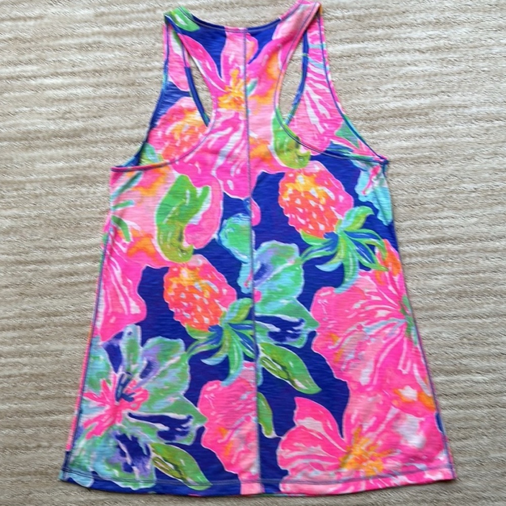 Lilly Pulitzer Women’s Luxletic Anisa Tank Top In Beckon Blue Jungle Utopia L - Picture 3 of 11